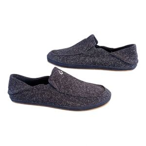 Olukai Moloa NWOT Hulu Wool Blend Slippers Shoes Trench Blue Mens Size 10